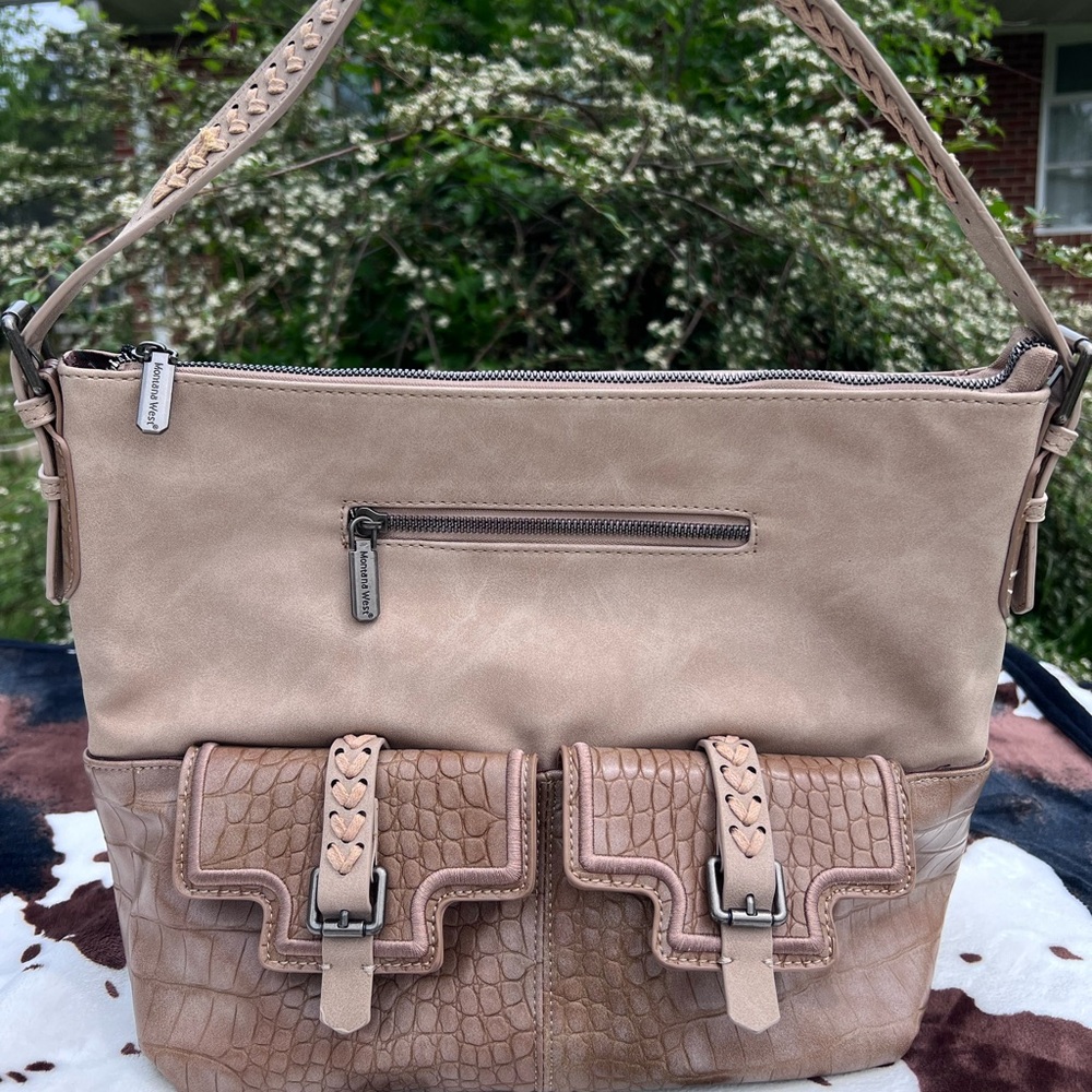 MONTANA WEST CROC CONCEALED HOBO BAG